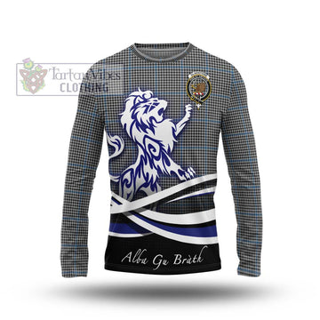 Gladstone Tartan Long Sleeve T-Shirt with Alba Gu Brath Regal Lion Emblem Unisex - Tartan Vibes Clothing