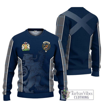 Gladstone Tartan Knitted Sweater with Family Crest and Lion Rampant Vibes Sport Style Unisex - Tartan Vibes Clothing