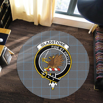 Gladstone Tartan Round Rug with Family Crest Premium Round Rug - Tartan Vibes Clothing