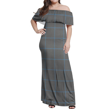 Gladstone Tartan Off Shoulder Long Dress Women's Dress - Tartan Vibes Clothing