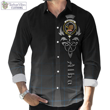Gladstone Tartan Long Sleeve Button Up Featuring Alba Gu Brath Family Crest Celtic Inspired Men's Shirt - Tartan Vibes Clothing