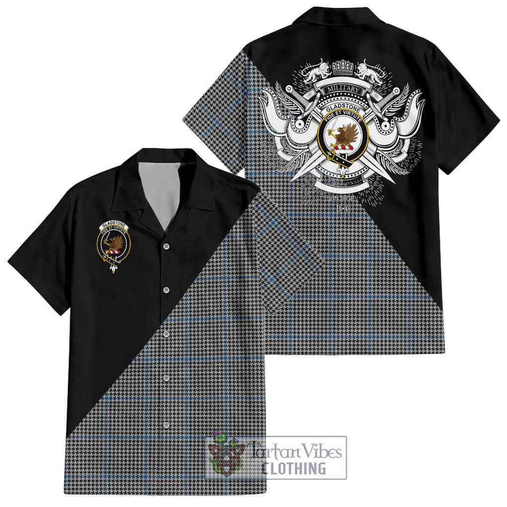 Gladstone Tartan Hawaiian Shirt with Family Crest and Military Logo Style Kid - Tartan Vibes Clothing