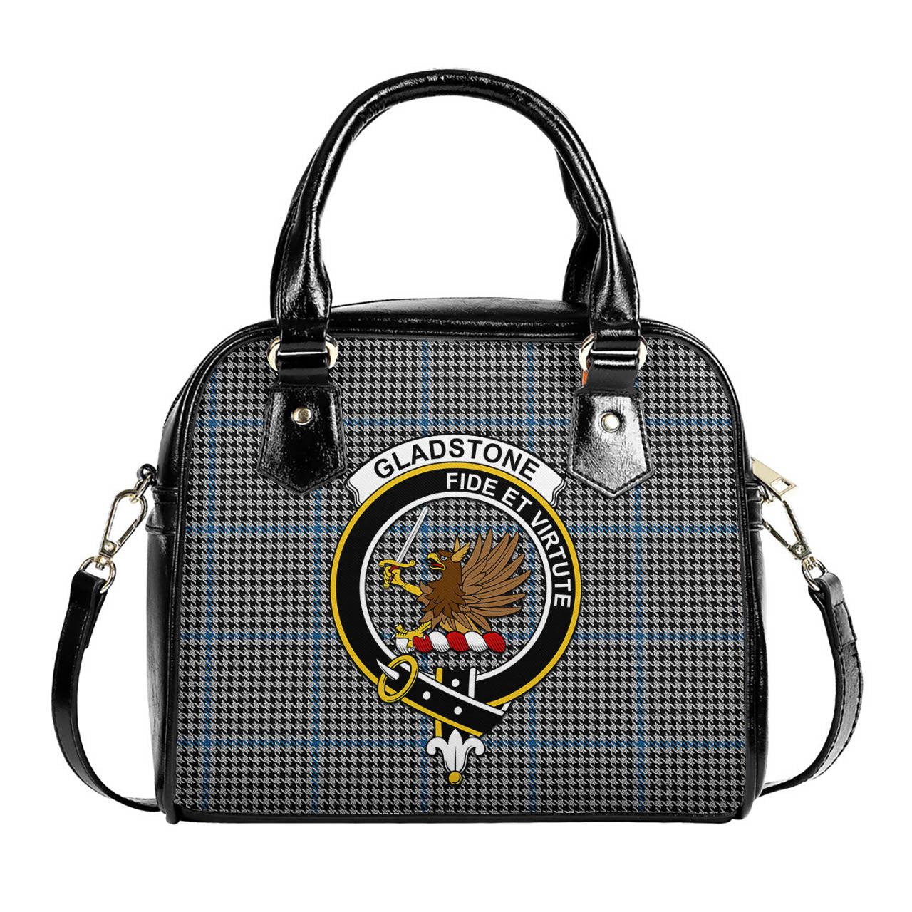 Gladstone Tartan Shoulder Handbags with Family Crest One Size 9*21*24 cm (3.54*8.27*9.45 inches) - Tartan Vibes Clothing