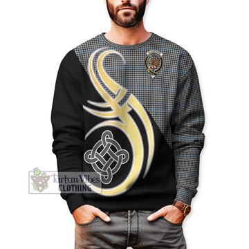 Gladstone Tartan Sweatshirt with Family Crest and Celtic Symbol Style Unisex - Tartan Vibes Clothing
