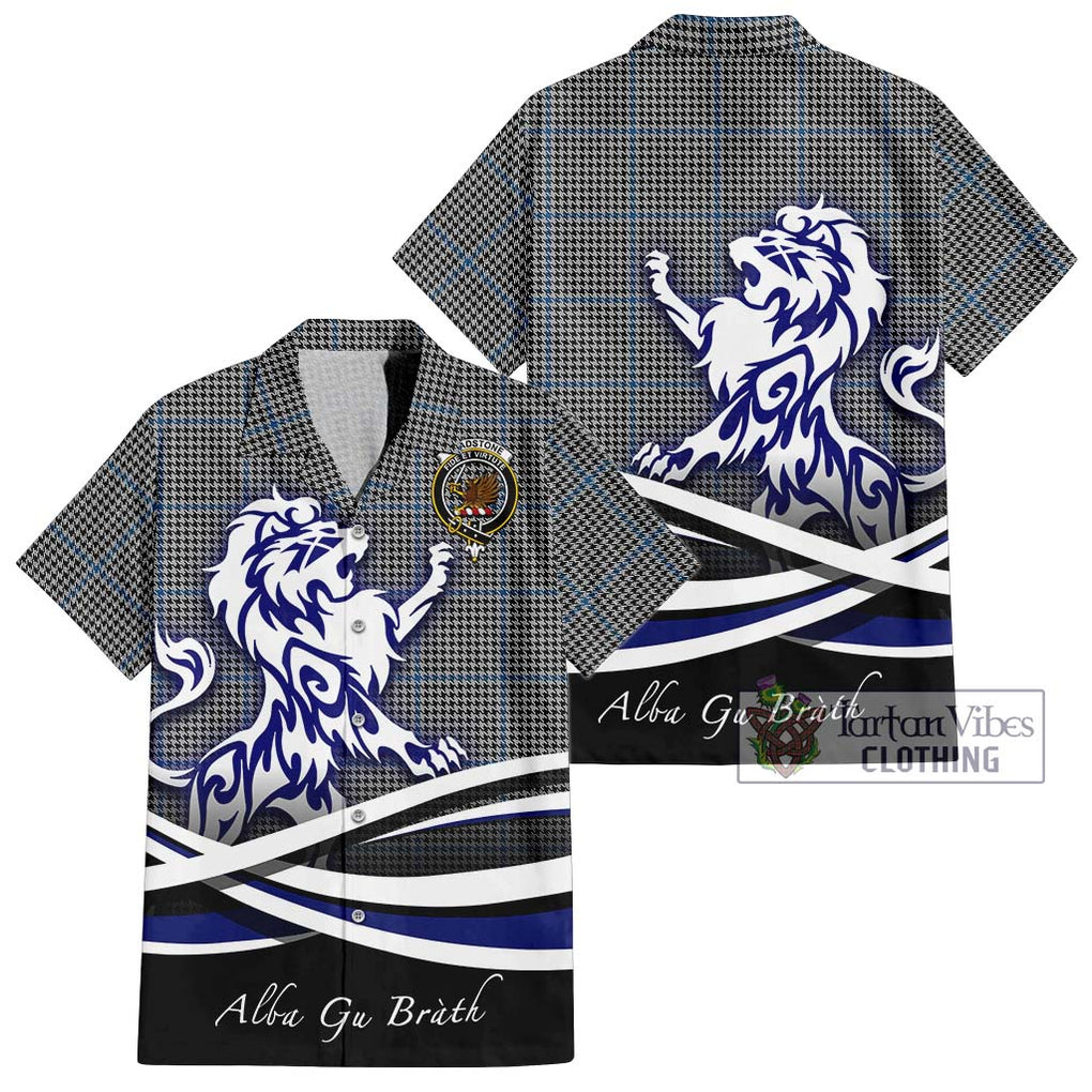 Gladstone Tartan Hawaiian Shirt with Alba Gu Brath Regal Lion Emblem Kid - Tartan Vibes Clothing