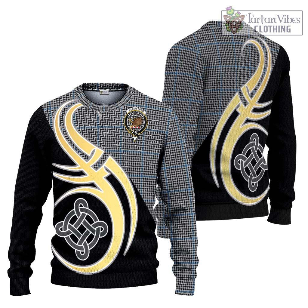 Gladstone Tartan Ugly Sweater with Family Crest and Celtic Symbol Style Unisex - Tartan Vibes Clothing