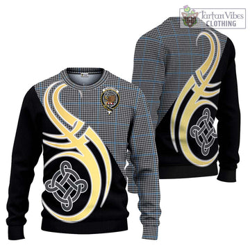 Gladstone Tartan Ugly Sweater with Family Crest and Celtic Symbol Style Unisex - Tartan Vibes Clothing
