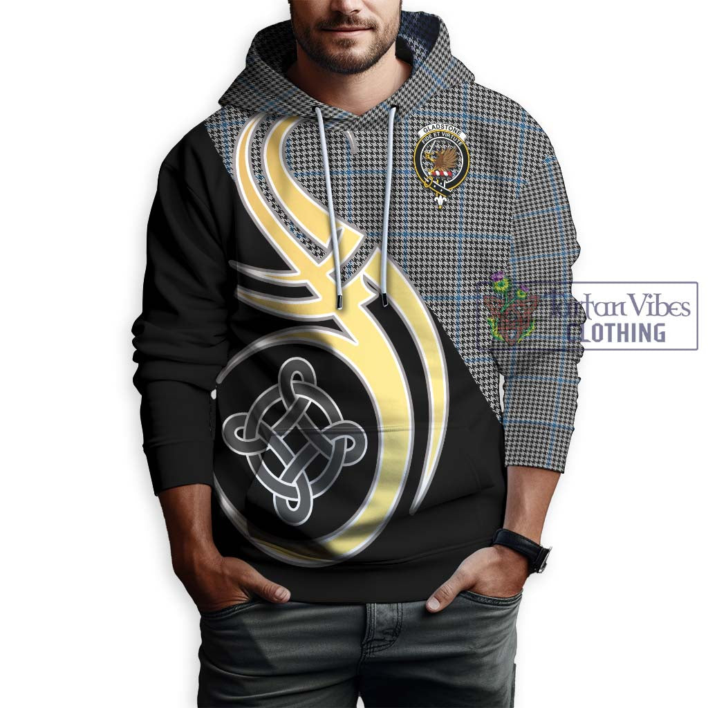 Gladstone Tartan Hoodie with Family Crest and Celtic Symbol Style Zip Hoodie - Tartan Vibes Clothing