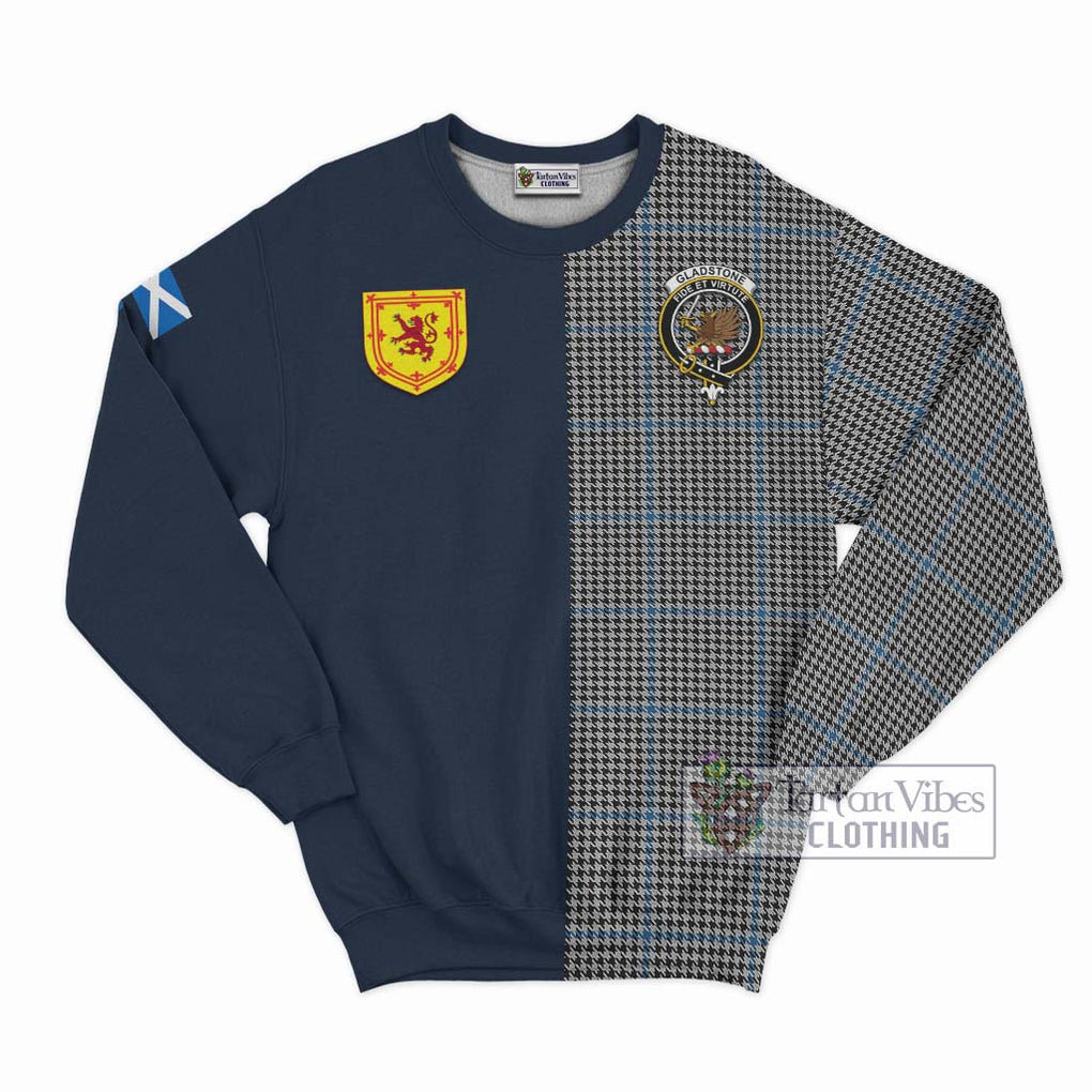 Gladstone Tartan Sweatshirt Alba with Scottish Lion Royal Arm Half Style Unisex - Tartan Vibes Clothing