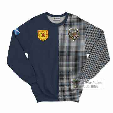 Gladstone Tartan Sweatshirt Alba with Scottish Lion Royal Arm Half Style Unisex - Tartan Vibes Clothing