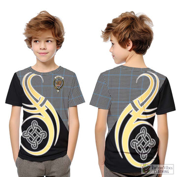 Gladstone Tartan Kid T-Shirt with Family Crest and Celtic Symbol Style Youth XL Size14 - Tartan Vibes Clothing