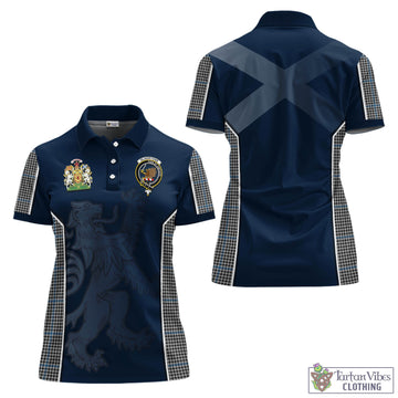 Gladstone Tartan Women's Polo Shirt with Family Crest and Lion Rampant Vibes Sport Style