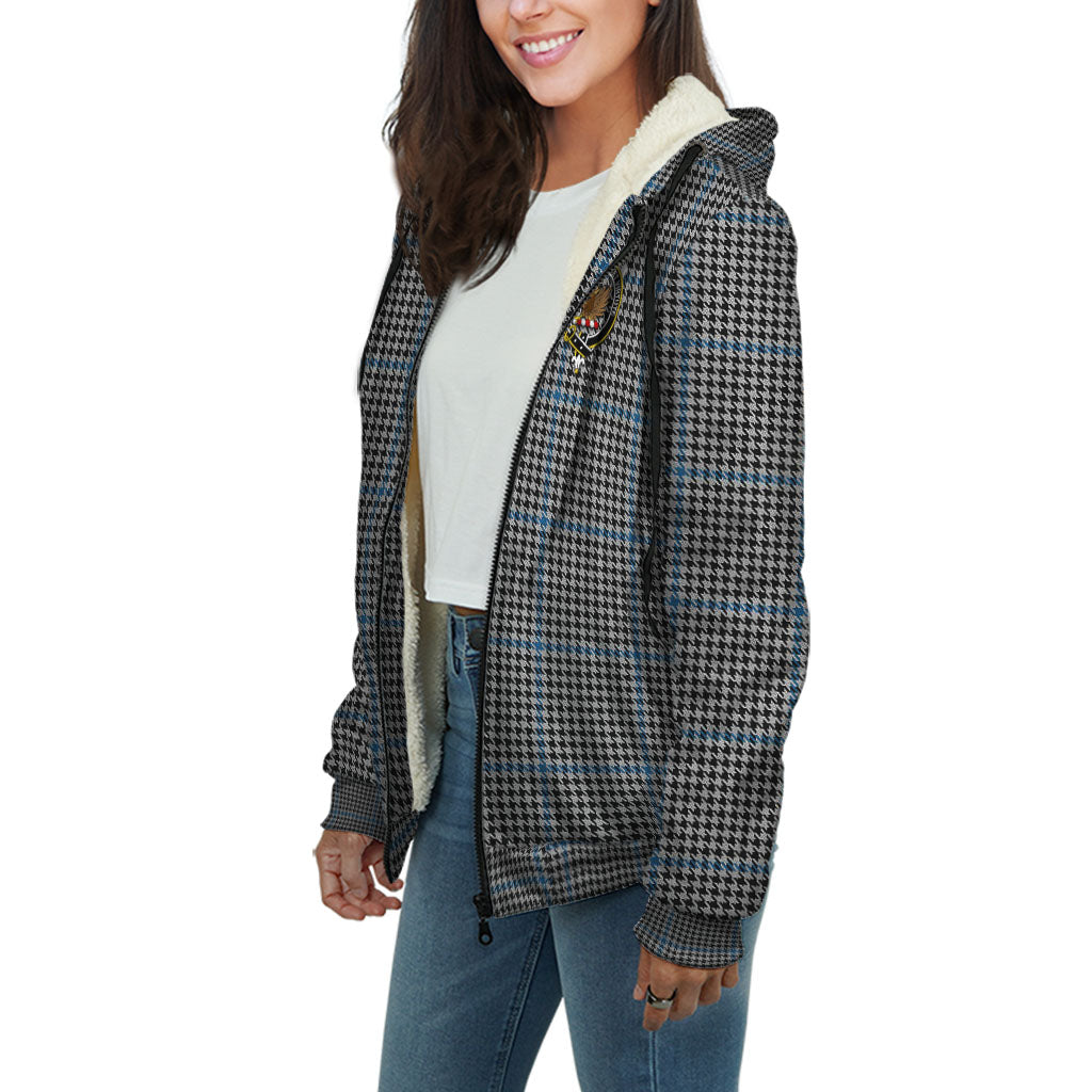 Gladstone Tartan Sherpa Hoodie with Family Crest Unisex - Tartan Vibes Clothing