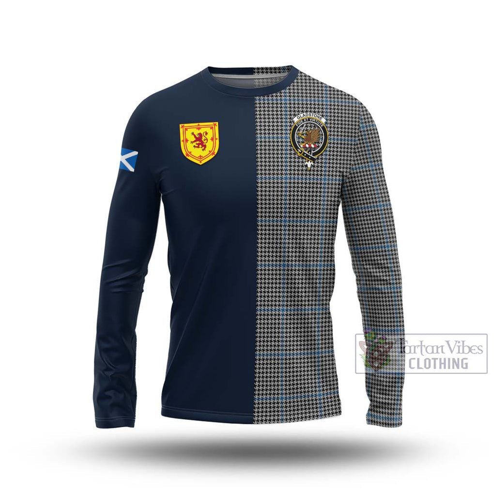 Gladstone Tartan Long Sleeve T-Shirt Alba with Scottish Lion Royal Arm Half Style Unisex - Tartan Vibes Clothing