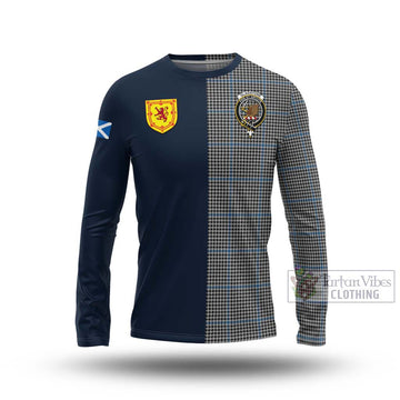 Gladstone Tartan Long Sleeve T-Shirt Alba with Scottish Lion Royal Arm Half Style Unisex - Tartan Vibes Clothing