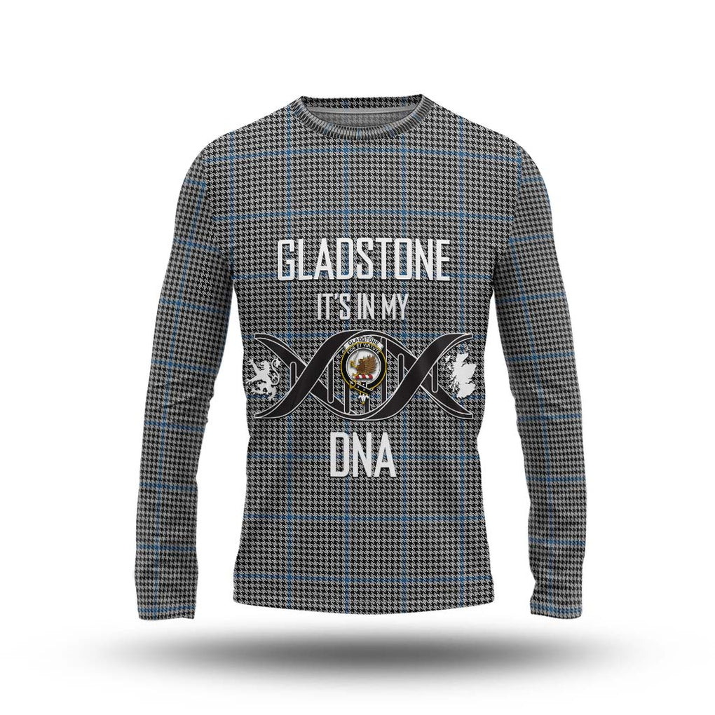 Gladstone Tartan Long Sleeve T-Shirt with Family Crest DNA In Me Style Unisex - Tartan Vibes Clothing
