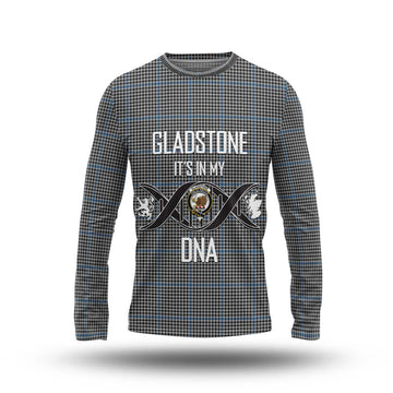 Gladstone Tartan Long Sleeve T-Shirt with Family Crest DNA In Me Style Unisex - Tartan Vibes Clothing