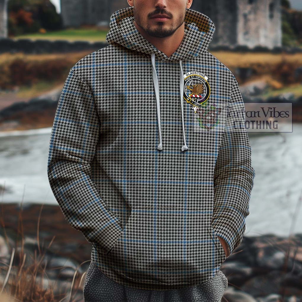 Gladstone Tartan Cotton Hoodie with Family Crest Zip Hoodie - Tartan Vibes Clothing