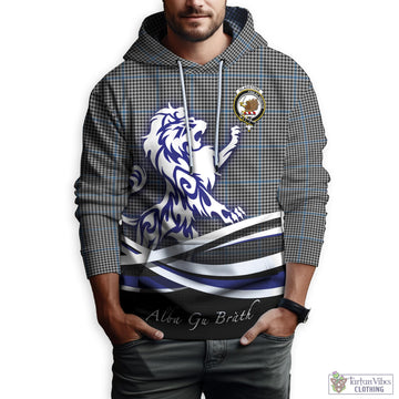 Gladstone Tartan Hoodie with Alba Gu Brath Regal Lion Emblem Zip Hoodie - Tartan Vibes Clothing