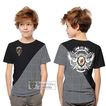 Gladstone Tartan Kid T-Shirt with Family Crest and Military Logo Style Youth XL Size14 - Tartan Vibes Clothing