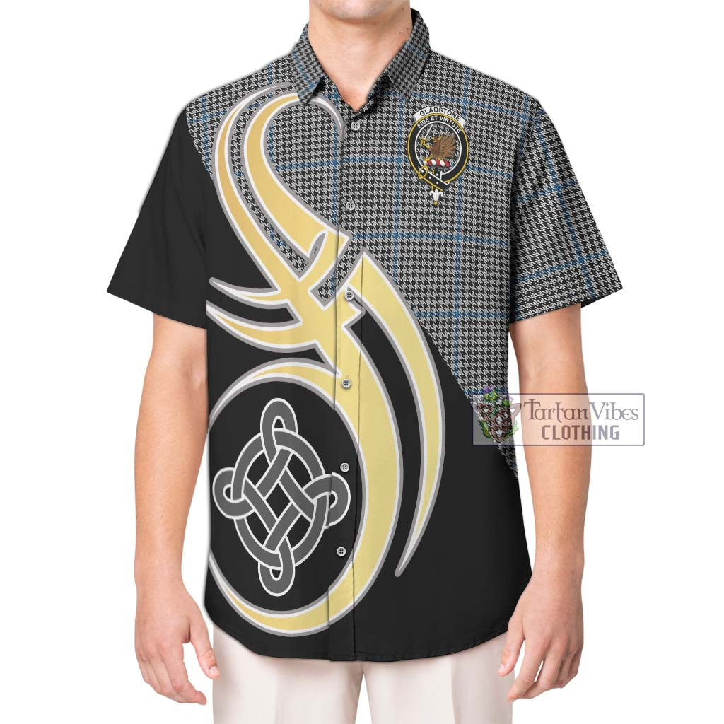 Gladstone Tartan Hawaiian Shirt with Family Crest and Celtic Symbol Style Kid - Tartan Vibes Clothing