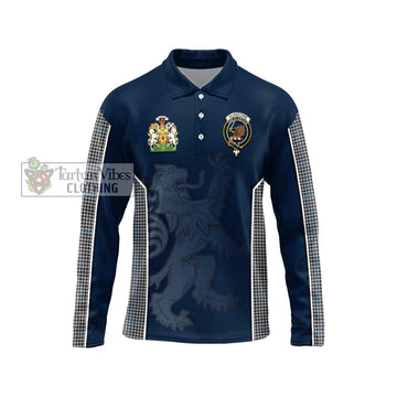 Gladstone Tartan Long Sleeve Polo Shirt with Family Crest and Lion Rampant Vibes Sport Style Unisex - Tartan Vibes Clothing