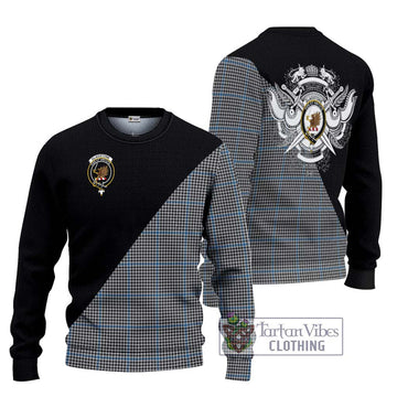 Gladstone Tartan Ugly Sweater with Family Crest and Military Logo Style Unisex - Tartan Vibes Clothing