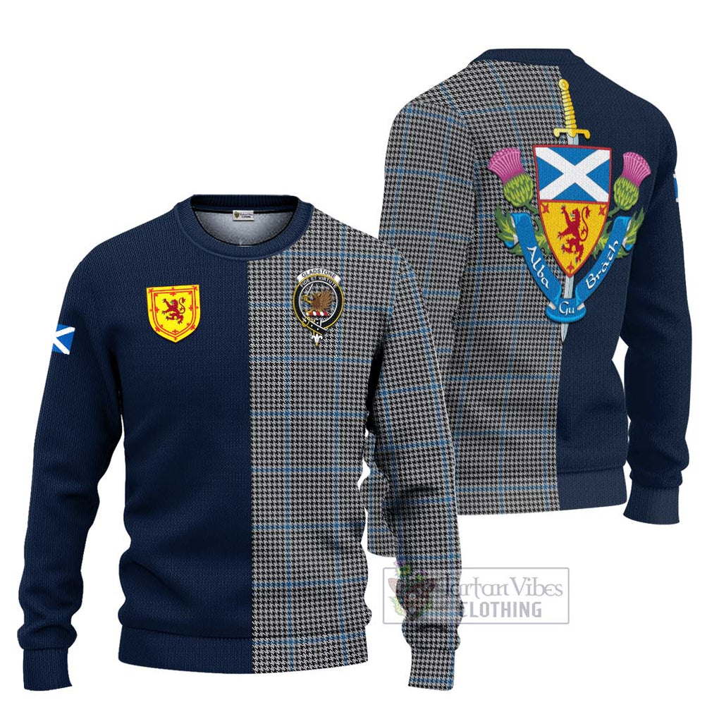 Gladstone Tartan Ugly Sweater Alba with Scottish Lion Royal Arm Half Style Unisex - Tartan Vibes Clothing