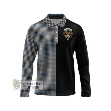 Gladstone Tartan Long Sleeve Polo Shirt with Family Crest and Half Of Me Style Unisex - Tartanvibesclothing Shop