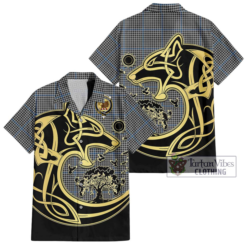 Gladstone Tartan Hawaiian Shirt with Family Crest Celtic Wolf Style Kid - Tartan Vibes Clothing