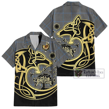 Gladstone Tartan Hawaiian Shirt with Family Crest Celtic Wolf Style Kid - Tartan Vibes Clothing