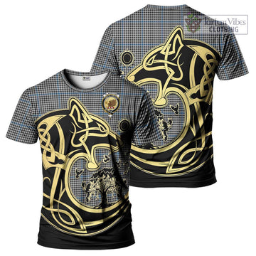 Gladstone Tartan T-Shirt with Family Crest Celtic Wolf Style Kid's Shirt - Tartan Vibes Clothing