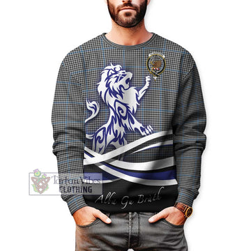 Gladstone Tartan Sweatshirt with Alba Gu Brath Regal Lion Emblem Unisex - Tartan Vibes Clothing