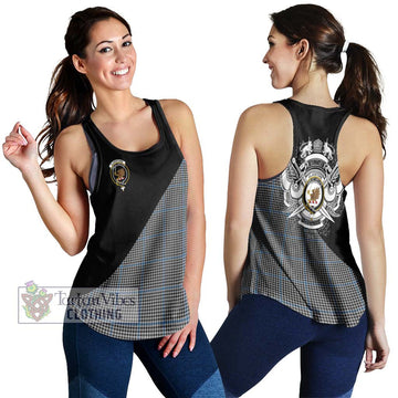Gladstone Tartan Women's Racerback Tanks with Family Crest and Military Logo Style 4XL - Tartan Vibes Clothing