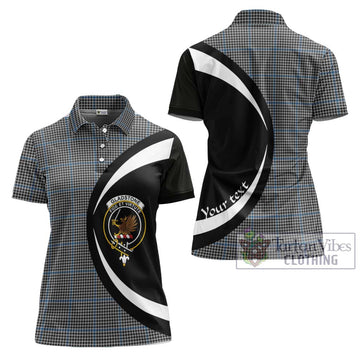 Gladstone Tartan Women's Polo Shirt with Family Crest Circle Style Women - Tartan Vibes Clothing