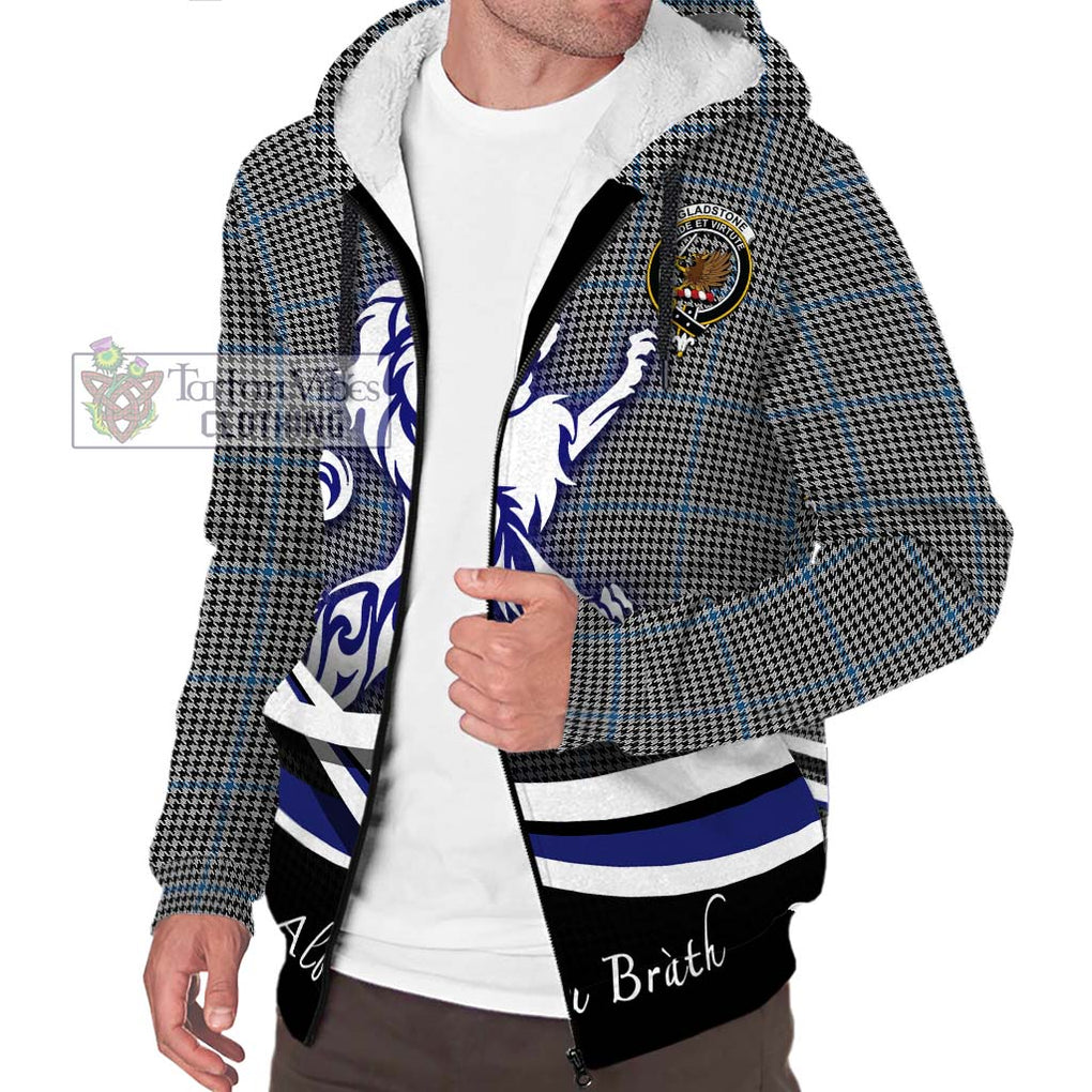 Gladstone Tartan Sherpa Hoodie with Alba Gu Brath Regal Lion Emblem Unisex S - Tartan Vibes Clothing
