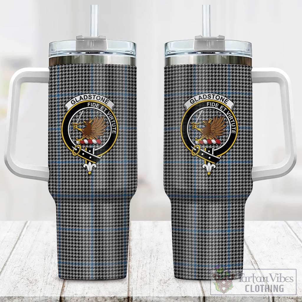 Gladstone Tartan Tumbler with Handle with Family Crest One Size 40 OZ - Tartan Vibes Clothing