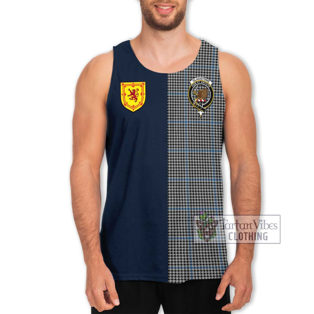 Gladstone Tartan Men's Tank Top Alba with Scottish Lion Royal Arm Half Style Men - Tartan Vibes Clothing