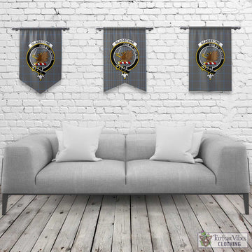 Gladstone Tartan Gonfalon, Tartan Banner with Family Crest Rectangle - Tartan Vibes Clothing