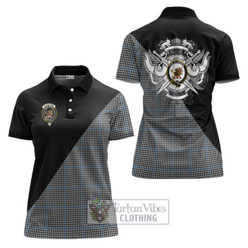 Gladstone Tartan Women's Polo Shirt with Family Crest and Military Logo Style Women - Tartan Vibes Clothing