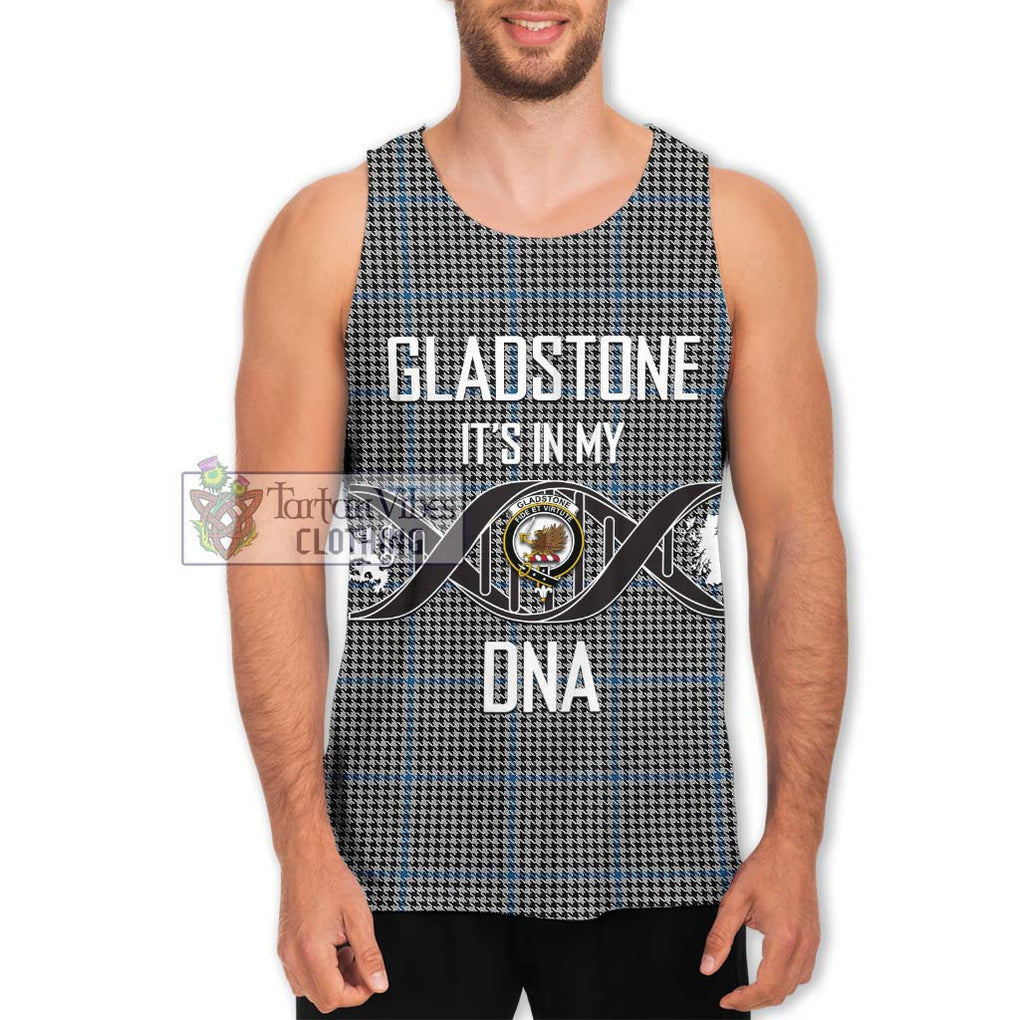 Gladstone Tartan Men's Tank Top with Family Crest DNA In Me Style Men - Tartan Vibes Clothing