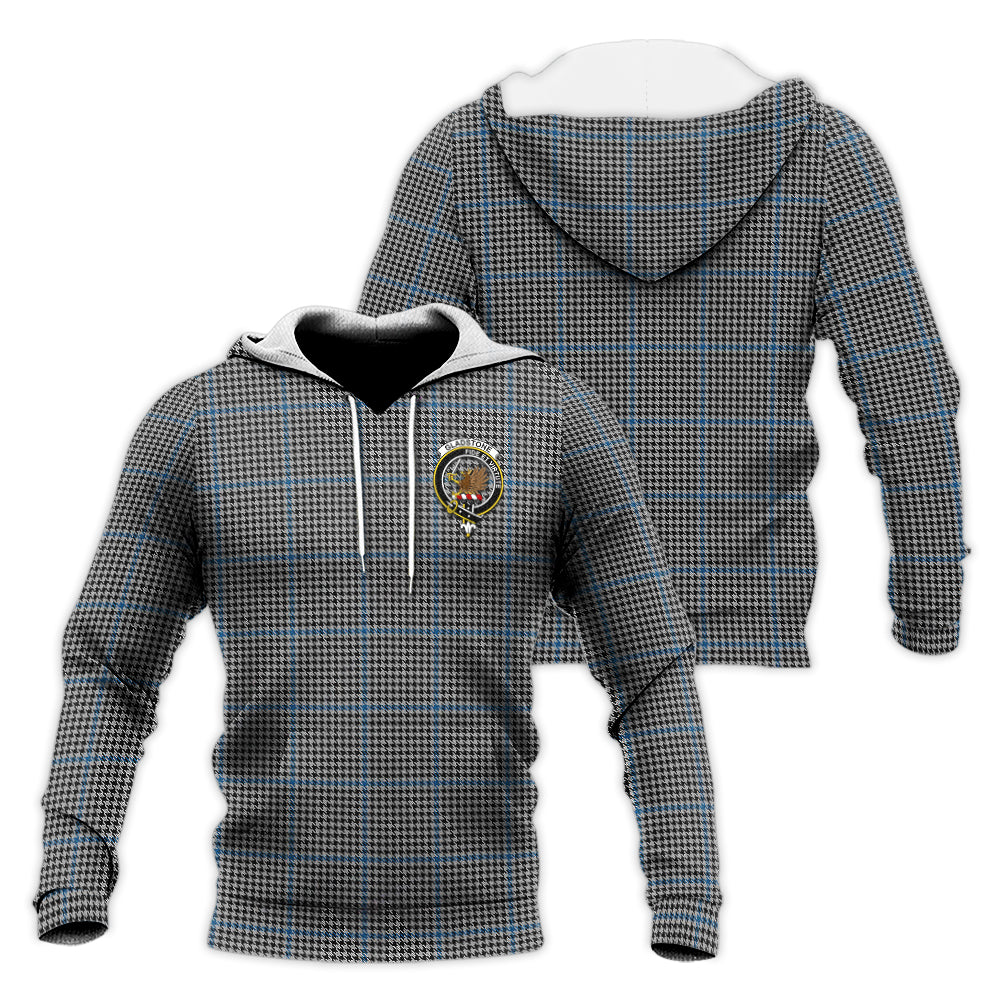 Gladstone Tartan Knitted Hoodie with Family Crest Unisex Knitted Pullover Hoodie - Tartan Vibes Clothing
