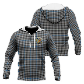 Gladstone Tartan Knitted Hoodie with Family Crest
