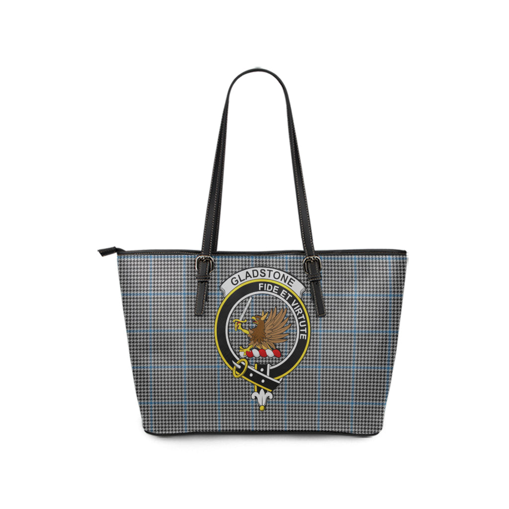 Gladstone Tartan Leather Tote Bag with Family Crest - Tartan Vibes Clothing