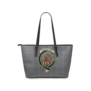Gladstone Tartan Leather Tote Bag with Family Crest - Tartan Vibes Clothing