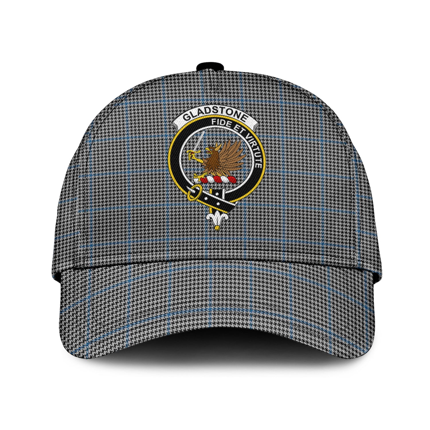 Gladstone Tartan Classic Cap with Family Crest Classic Cap Universal Fit - Tartan Vibes Clothing