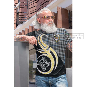 Gladstone Tartan Cotton T-shirt with Family Crest and Celtic Symbol Style Men's Shirt - Tartan Vibes Clothing