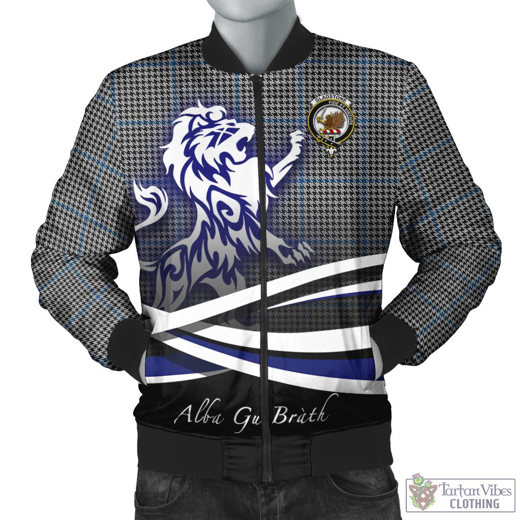 Gladstone Tartan Bomber Jacket with Alba Gu Brath Regal Lion Emblem Unisex - Tartan Vibes Clothing