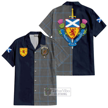 Gladstone Tartan Hawaiian Shirt Alba with Scottish Lion Royal Arm Half Style Kid - Tartan Vibes Clothing