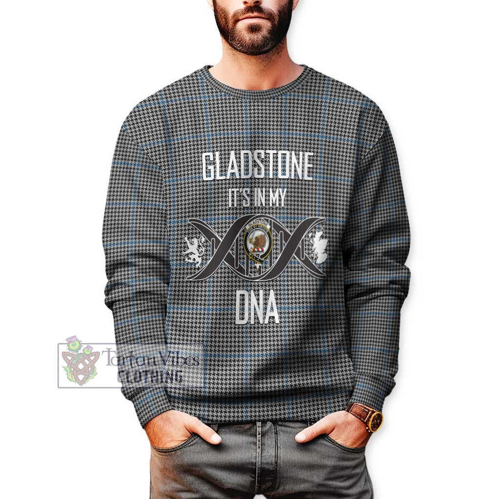 Gladstone Tartan Sweatshirt with Family Crest DNA In Me Style Unisex - Tartan Vibes Clothing